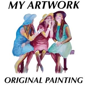 My Art Original Painting, acrylic abstract Impressionism “Best Friends” by me